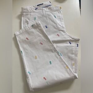 Talbots Pineapple Print Relaxed Chinos Size 18